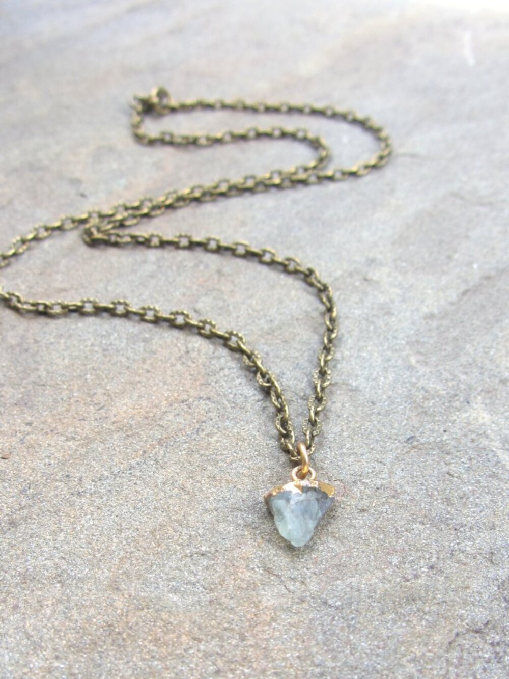 Brand new artisan necklace, raw fluorite gemstone